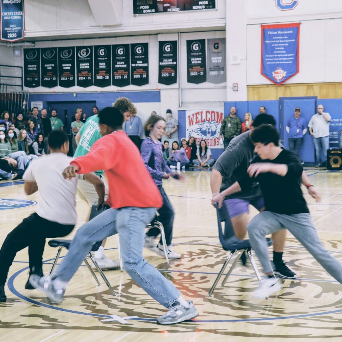 Musical chairs at the Cherry Creek Pep Rally